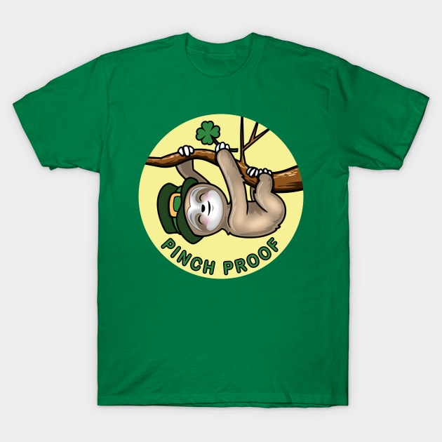 Pinch Proof St. Patrick’s Day Cute Lucky Sloth T-Shirt by PnJ